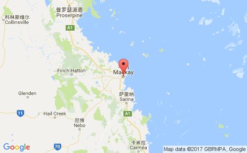澳大利亚港口麦凯mackay港口地图