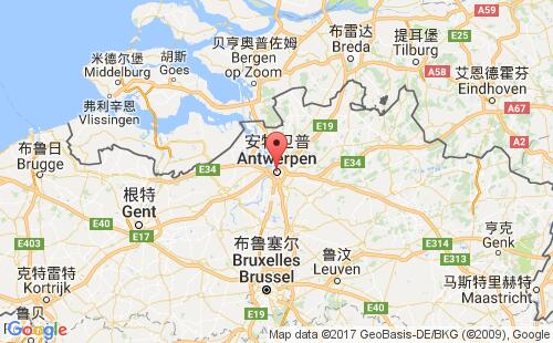 比利时港口安特卫普antwerp港口地图