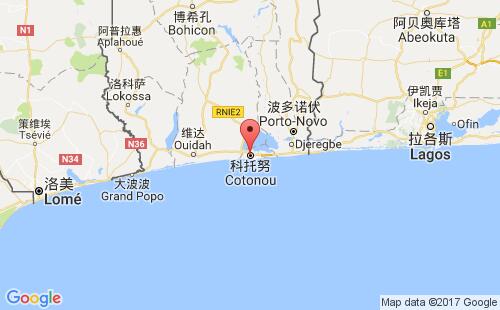 贝宁港口科托努cotonou港口地图