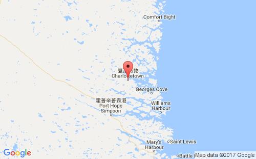 加拿大港口夏洛特敦charlottetown,nf港口地图