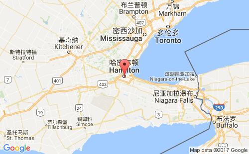 加拿大港口哈密尔顿hamilton,on港口地图