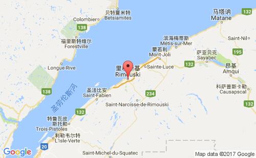 加拿大港口里穆斯基rimouski港口地图