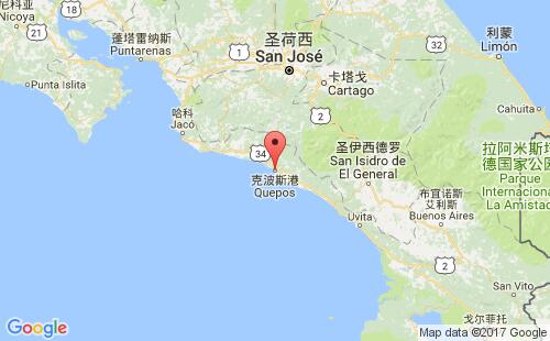 哥斯达黎加港口克波斯quepos港口地图