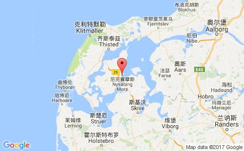 丹麦港口尼克宾nykobing(mors)港口地图