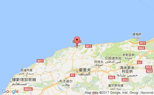 阿尔及利亚港口提奈斯tenes港口地图