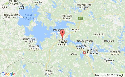 芬兰港口卡亚尼kajaani港口地图