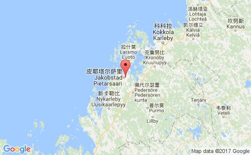 芬兰港口皮耶塔尔萨里pietarsaari港口地图