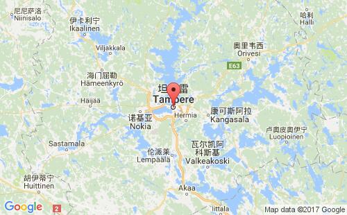 芬兰港口坦佩雷tampere港口地图