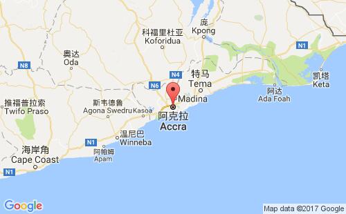 加纳港口阿克拉accra港口地图