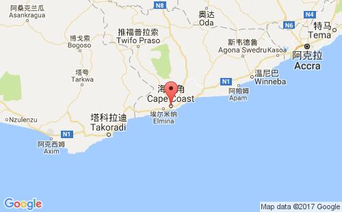 加纳港口海岸角cape coast港口地图