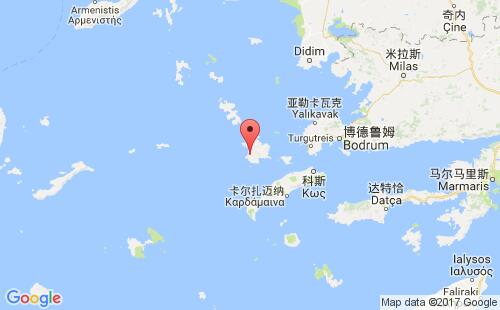 希腊港口卡利姆诺斯kalymnos island港口地图