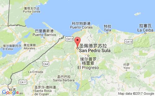 洪都拉斯港口圣彼得苏拉san pedro sula港口地图