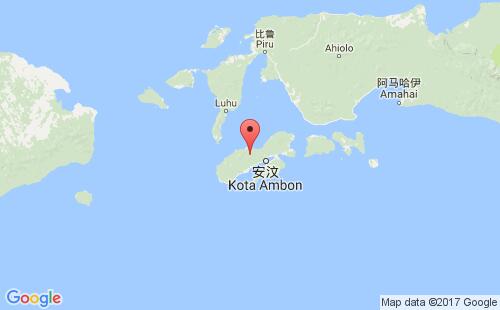 印度尼西亚(印尼)港口安汶ambon island港口地图