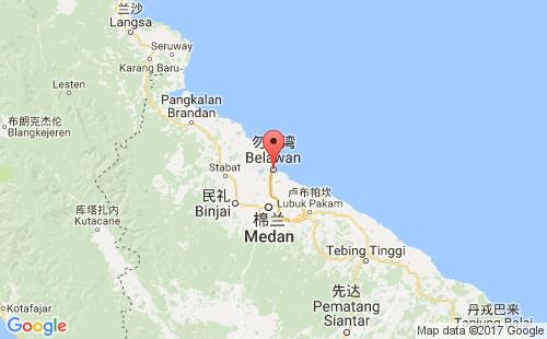印度尼西亚(印尼)港口勿拉湾belawan港口地图