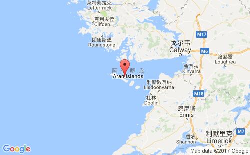 爱尔兰港口基尔罗南kilronan港口地图
