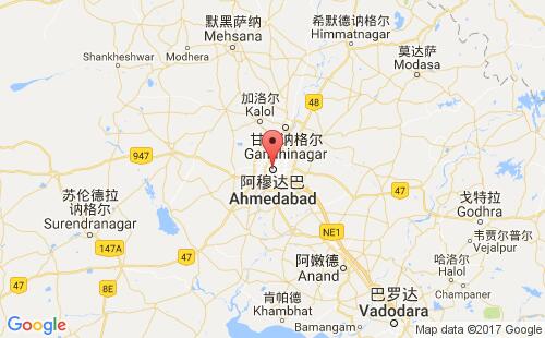 印度港口艾哈迈达巴德icd ahmedabad港口地图