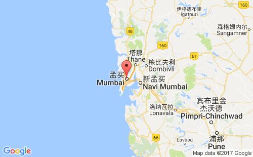 印度港口孟买bombay港口地图