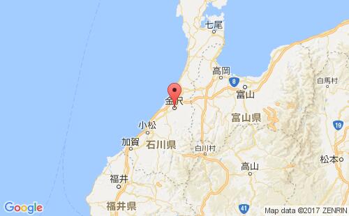 日本港口金泽kanazawa港口地图