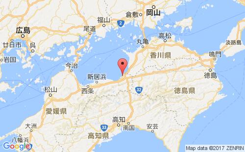 日本港口川之江kawanoe港口地图