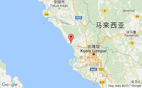 马来西亚港口瓜拉雪兰莪kuala selangor港口地图