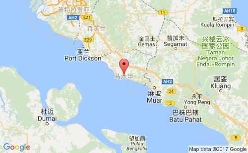 马来西亚港口马六甲melaka港口地图