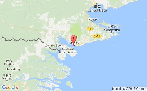 马来西亚港口斗湖tawau港口地图