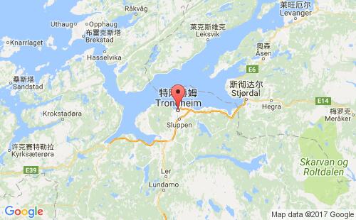 挪威港口特隆赫姆trondheim港口地图
