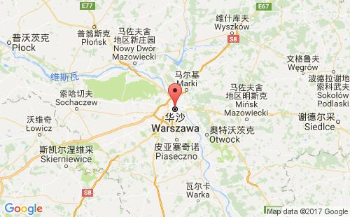 华沙港口地图