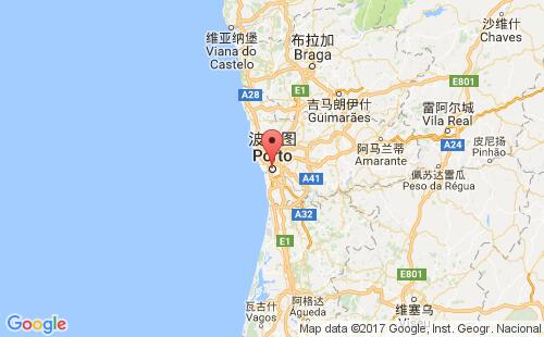 葡萄牙港口波尔图oporto港口地图