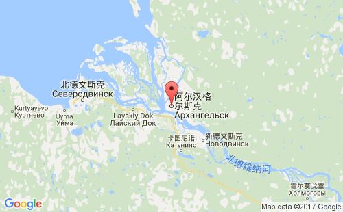 俄罗斯港口阿尔汉格尔斯克arkhangelsk港口地图