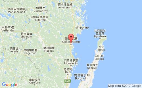 瑞典港口奥斯卡港oskarshamn港口地图