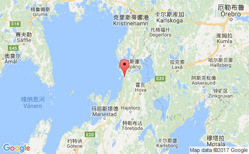 瑞典港口乌特拜肯otterbacken港口地图