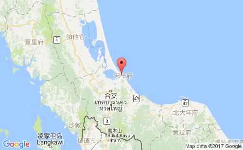 泰国港口宋卡songkhla港口地图