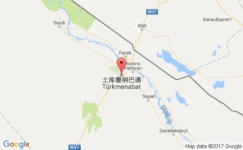 土库曼斯坦港口土库曼纳巴德cahrgo turkmenabad港口地图