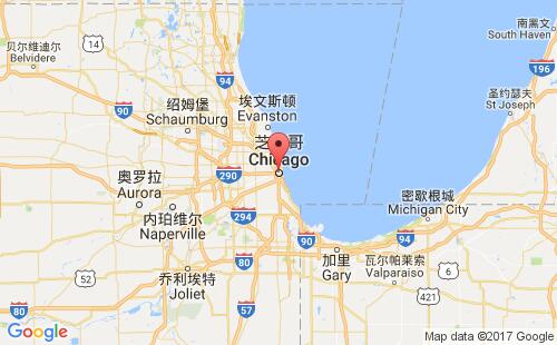 美国港口芝加哥chicago,il港口地图