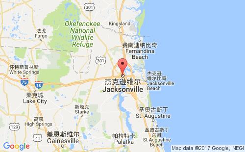 美国港口杰克逊维尔jacksonville,fl港口地图