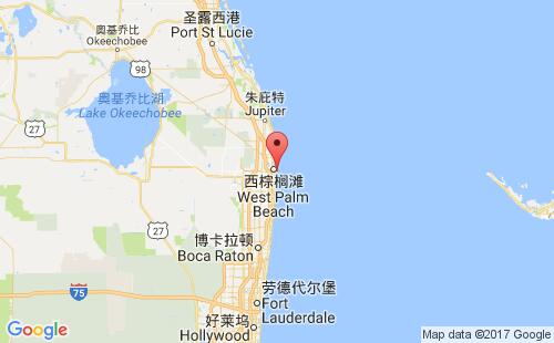 美国港口棕榈滩palm beach港口地图