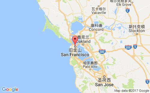 美国港口旧金山san francisco,ca港口地图