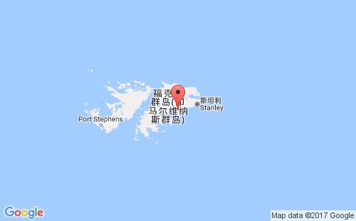 福兰克群岛港口地图