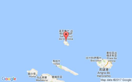大西洋群岛港口圣克鲁斯santa cruz da graciosa港口地图