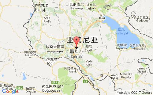 亚美尼亚港口埃里温yerevan港口地图