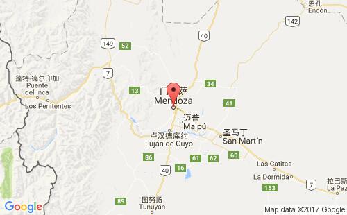阿根廷港口门多萨mondoza港口地图