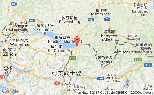 奥地利港口布雷根茨bregenz港口地图