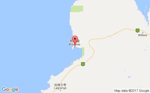 澳大利亚港口布鲁姆broome港口地图
