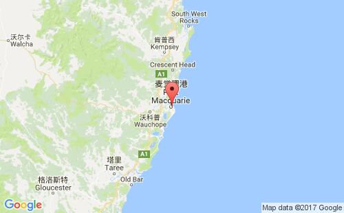 麦夸里港港口地图