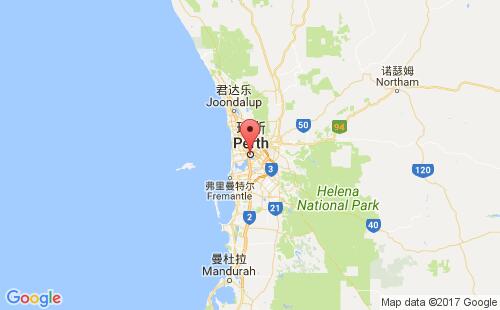 澳大利亚港口珀斯perth港口地图