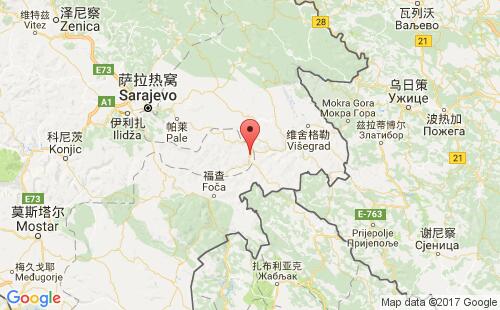 波黑港口戈拉日代gorazde港口地图