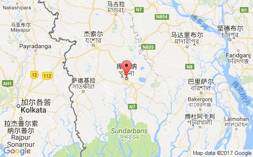 孟加拉国港口库尔纳khulna港口地图