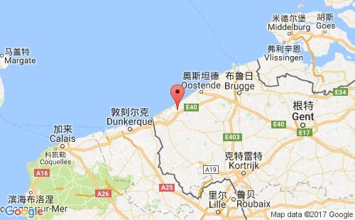 比利时港口尼乌波特nieuwpoort港口地图