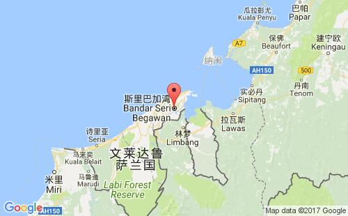 文莱港口斯里巴加湾港bandar seri begawan港口地图